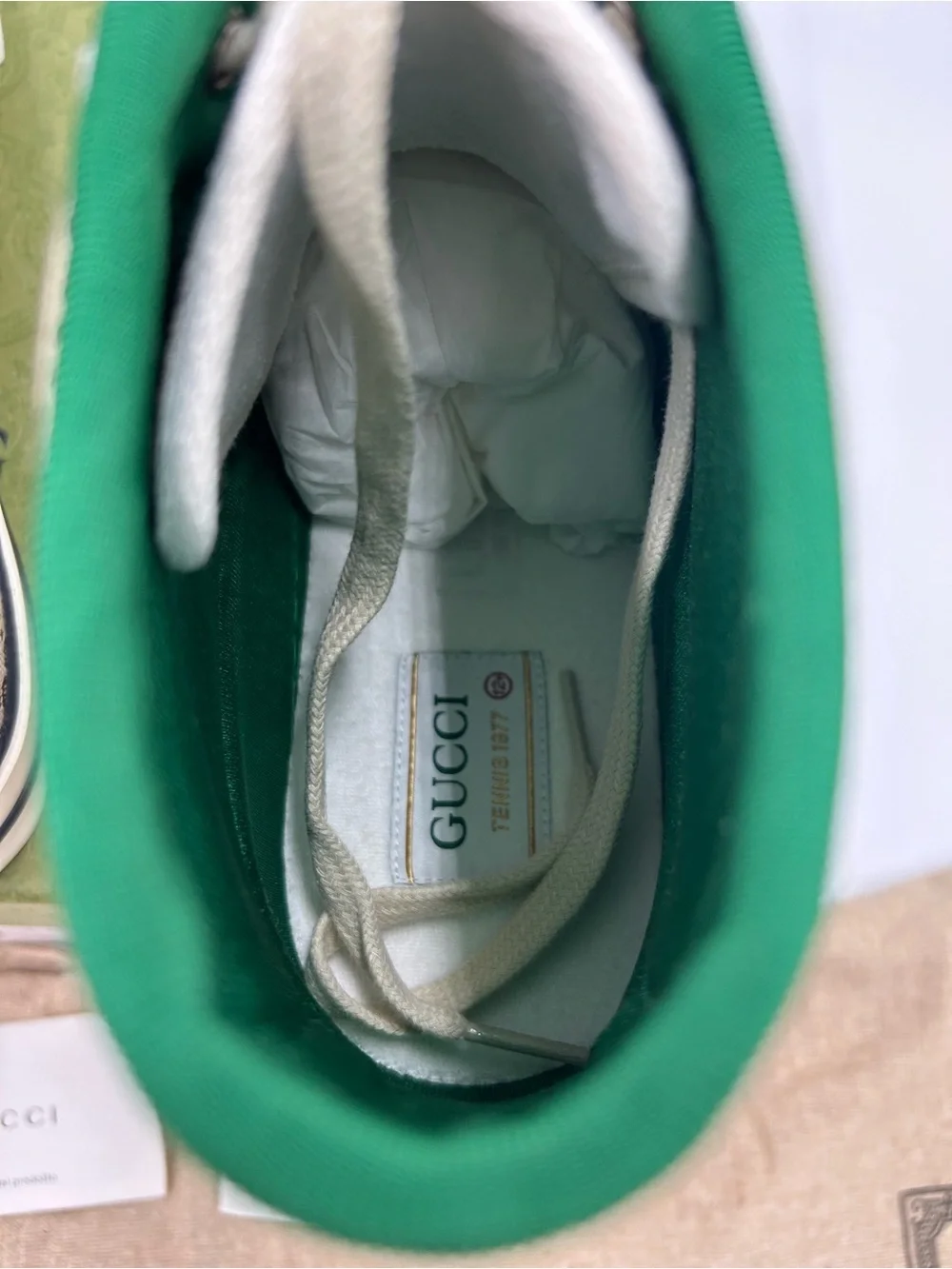 Men's Gucci tennis 1977 GG monogram canvas sneakers size 12.5 fits 13 US